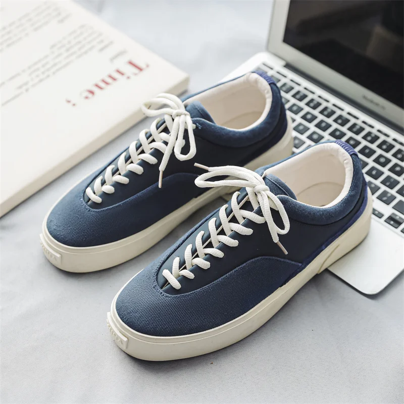Comfortable Sneakers Man Shoes Sport Outsole Sneakers Trendy Unique Design Solid Color Board Canvas Shoes