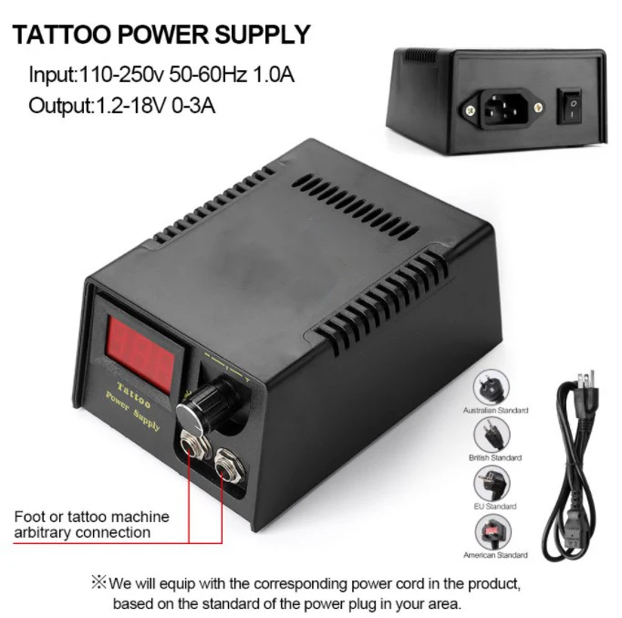 FEL New Professional Tattoo Machine Rotary Pen Kit Power Supply Cartridge Full