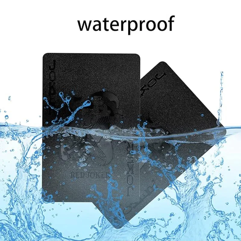 Waterproof Poker Cards and Playing Cards with Custom Logo Flexible Plastic PVC and Classic Black Trick Cards Magic Poker Suit