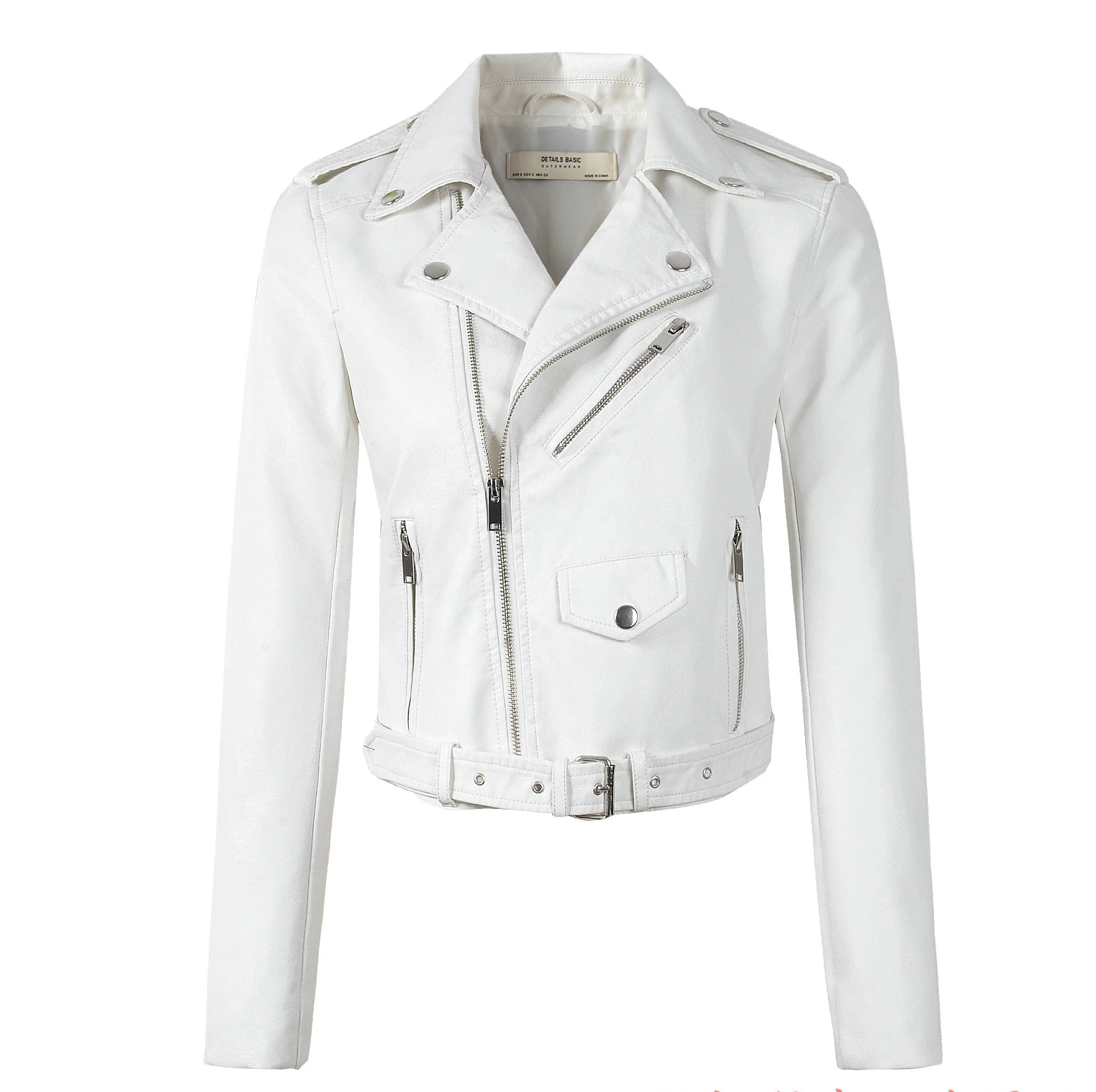 New Women Genuine Lambskin Leather Jacket Slim Fit Biker Motorcycle Jacket