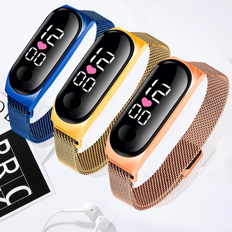 LED Kids Electronic Watch Women Factory Cheap price Students Outdoor Sports Waterproof Magnet Electronic Watch Men