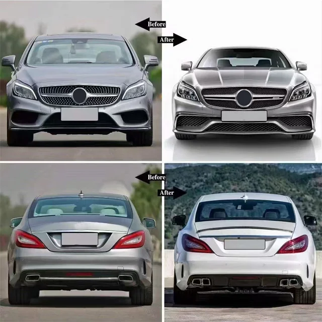 W218 Bodykit Rear Spoiler Side Skirt Front Lip Upgrade CLS63 AMG Bodykit For Mercedes BenZ CLS W218 2015 2016 2017 2018