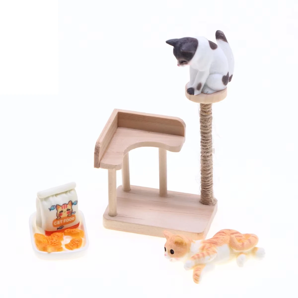 Dollhouse Miniature mini wooden cat climbing frame For dollhouse decor