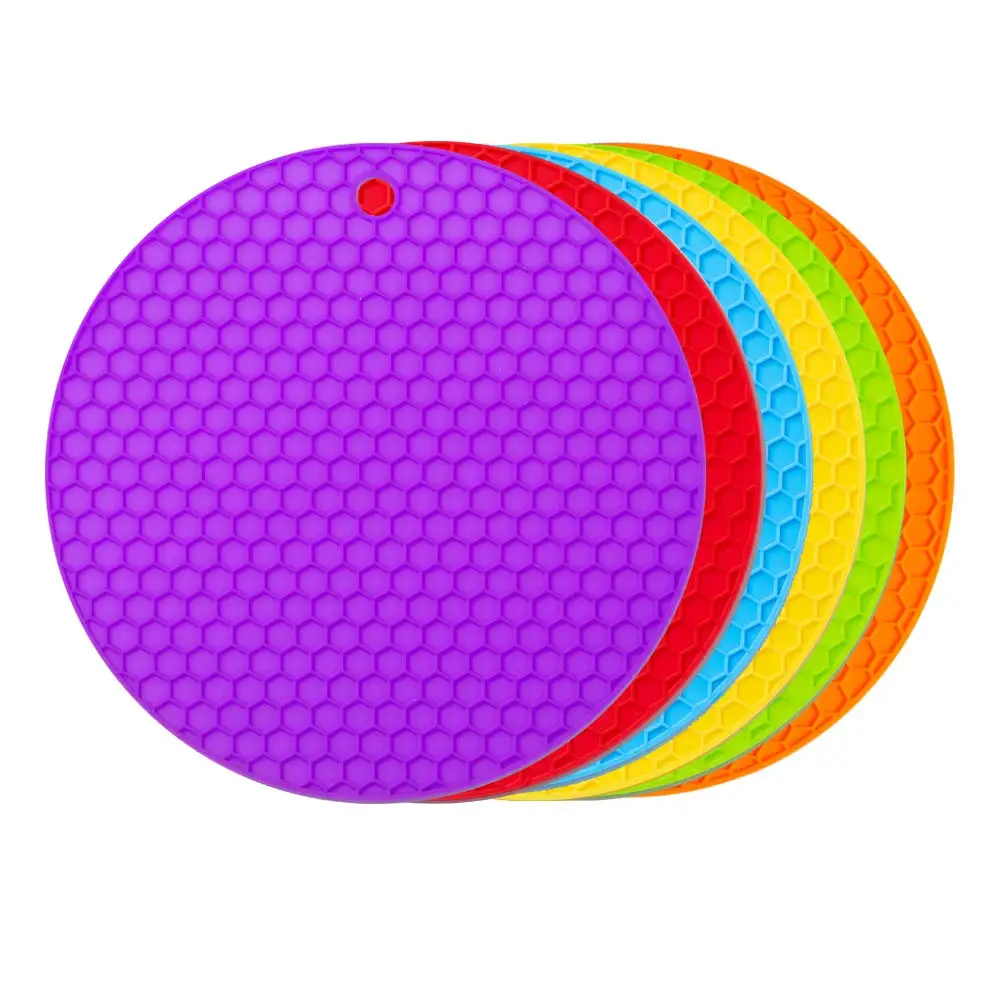 Многоразовый кухонный сотовый коврик круглый горячий горшок держатель пищевой силиконовый милый термостойкий силиконовый коврик силиконовая подставка 300 шт.