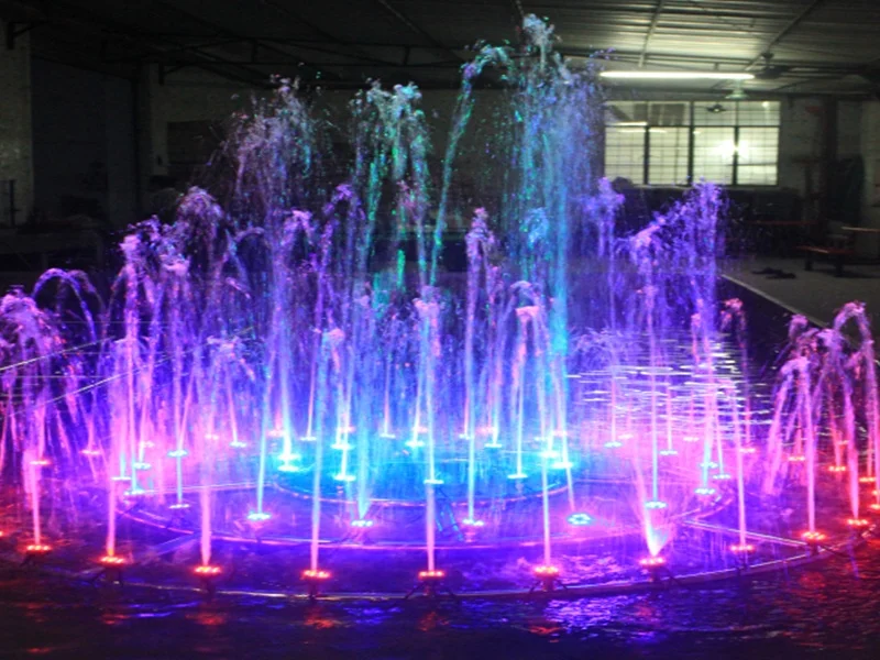 AWS New Indoor Mini Pool LED Lights Water Fountain Hotel Home Decor Music Dancing Fountain