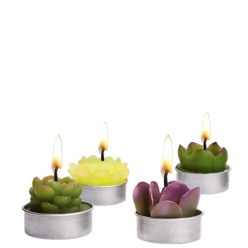 Promotional Wholesale 12pcs Delicate Cactus Tealight Novelty Candles for Home Decoration Gifts