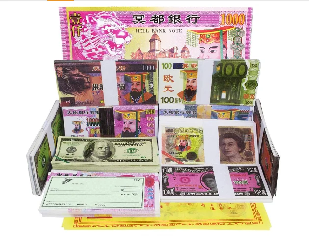 10000 dollar king charles african chinese original burn ancestor jostpaper joss paper movie bank notes ghost money