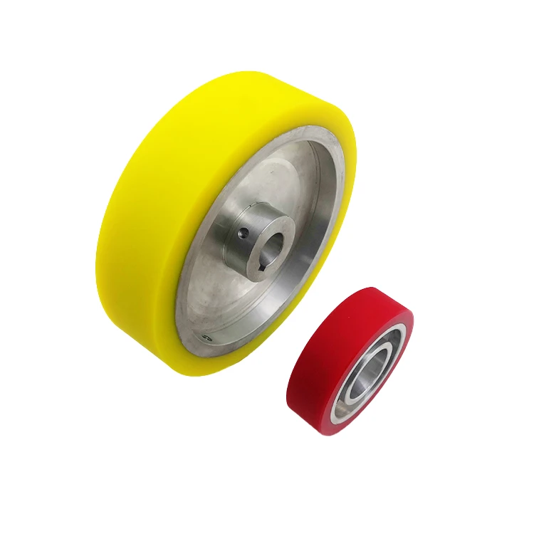 Aluminum Stainless Steel core Polyurethane Coated wheel 70A 90A 95A drive wheel PU Rubber Wheel