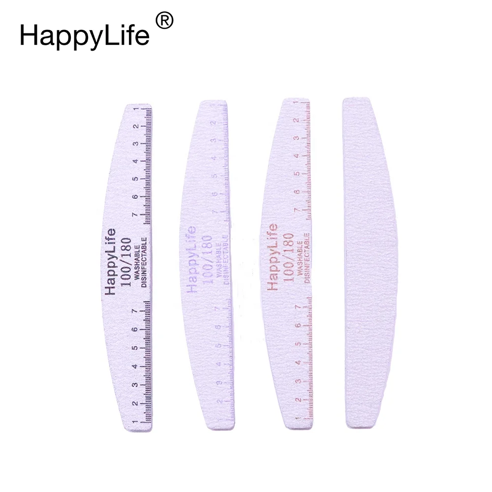 Professional Disposable Steel  Personalized 100/180 Nail File And Buffers Washable Quality Sandpaper Nail Files With Logo