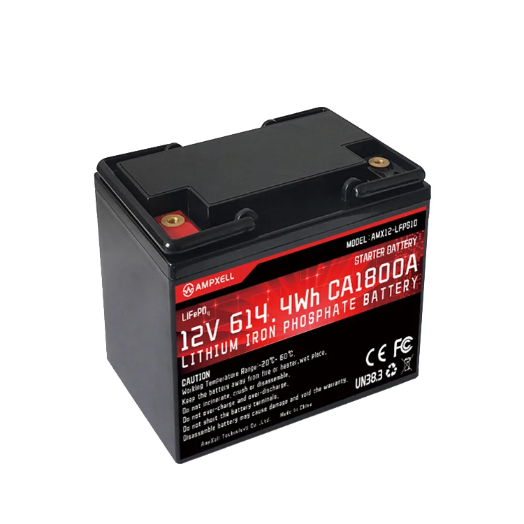 12V Starting battery CCA1000 LiFePO4 lithium-ion battery 48Ah starting power 12kw , lead-free light weight for boa8