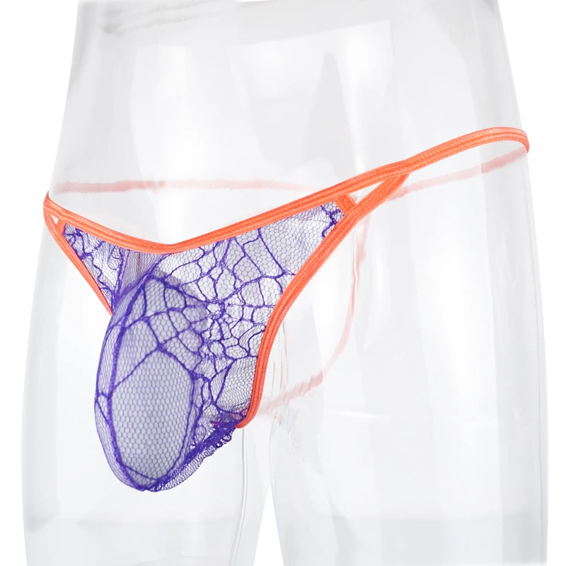 
Sissy Sexy Men Underwear G String Temptation Thongs Jockstrap Breathable Spider Mesh Transparent Gay Underwear 