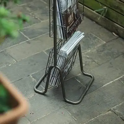 Metal Magazine Display Rack Newspaper Display Stand Information Storage Bookshelf Display Rack Brochure Organizer Stand