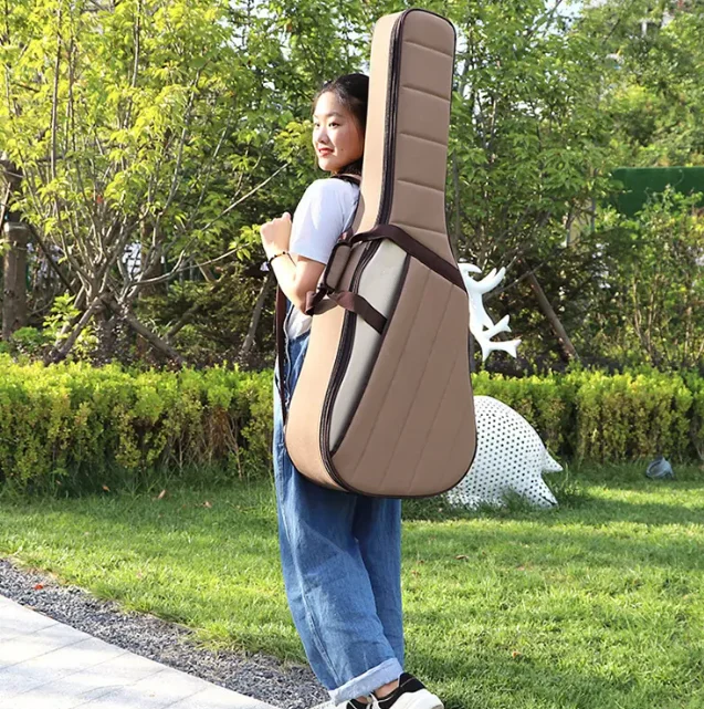 Custom Nylon Oxford 34/36/39/41/42 Inch Gig Bag Waterproof Instrument Backpack with Foam Padded Acoustic Guitar Case