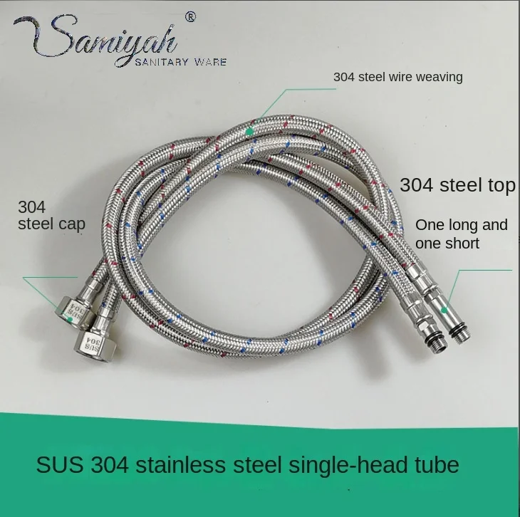 Hot selling metal braided hose cheap 304 single head pipe hot and cold water single basin hose customizable