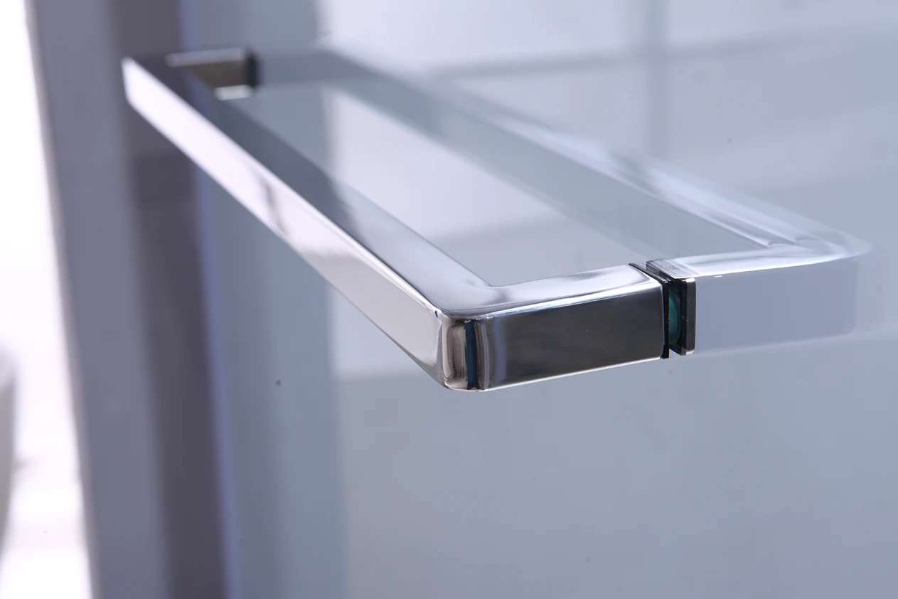 Двухстворчатая раздвижная открытая бескаркасная дверь для душа из прозрачного стекла для ванной комнаты 10 мм