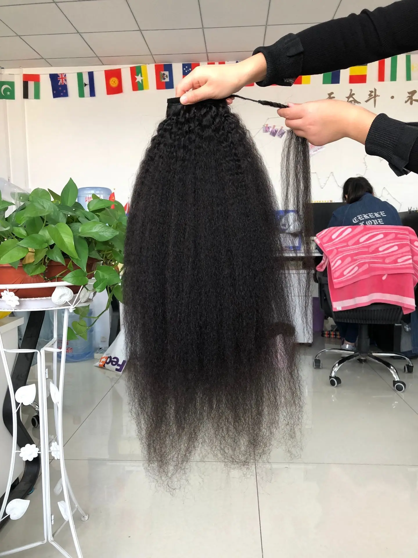 Kinky Curly Drawstring Ponytail Human Hair Ponytails Cheap 100 Grams 130grams 200grams 100% Remy Straight Brazilian Hair