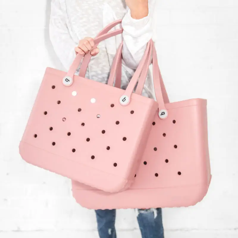 Wholesale Customized EVA Bag Durable Eco-Friendly Material Waterproof Easy-to-clean Shopping Tote Bag Bogg Bag Accessories