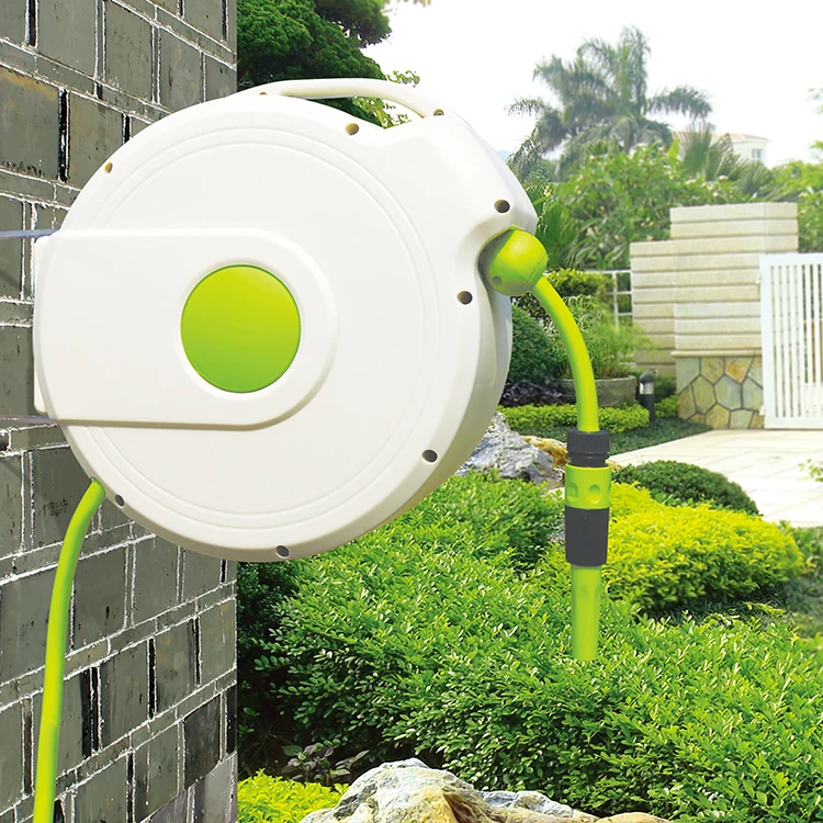 GARTENKRAFT High Pressure Water Hose reel Heavy Duty Wall Mounted Retractable Auto Air Hose reel Garden Water Hose Reel