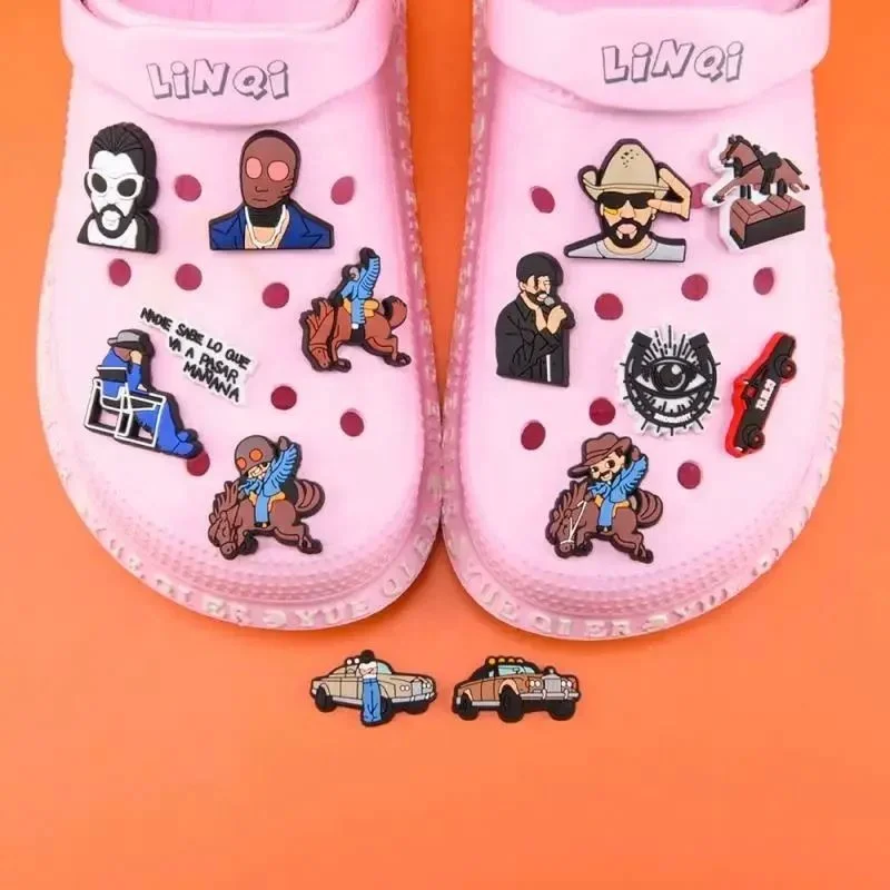 clog charms coffee, 2024 cartoon sport team logo NFL cow cowboy clog pvc karol g christmas custom bad bunny shoe clog charms