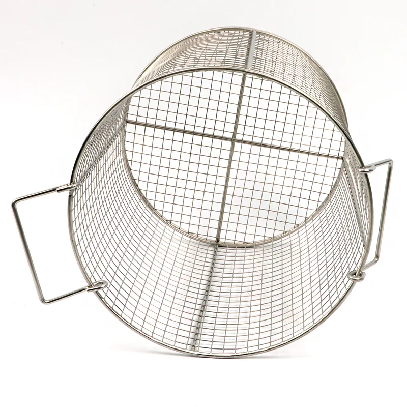 Customized food grade stainless steel wire mesh round basket for filter and storage