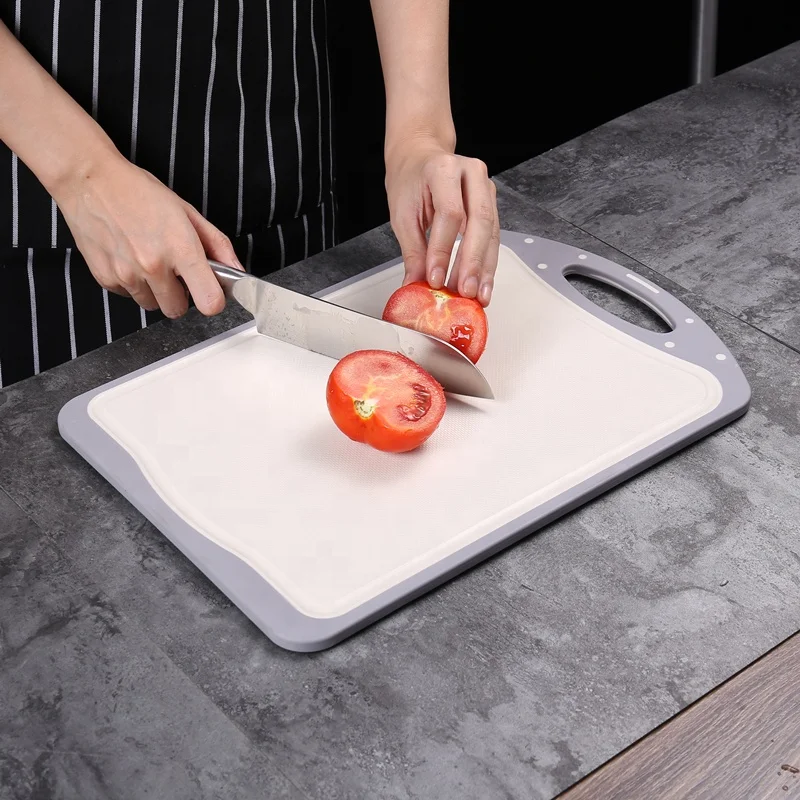 High quality Double sides usable metal chopping blocks 304 stainless steel PP cutting board