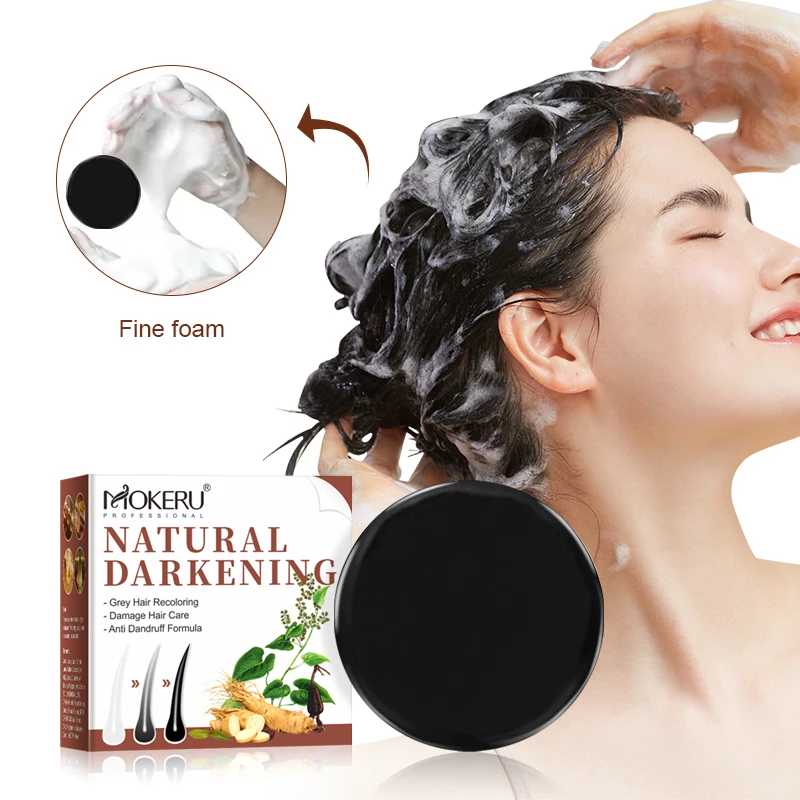 Original Manufacturer Black Hair Soap for hair washing Herbal Hair Darkening Soap 100% ammonia free health color dye