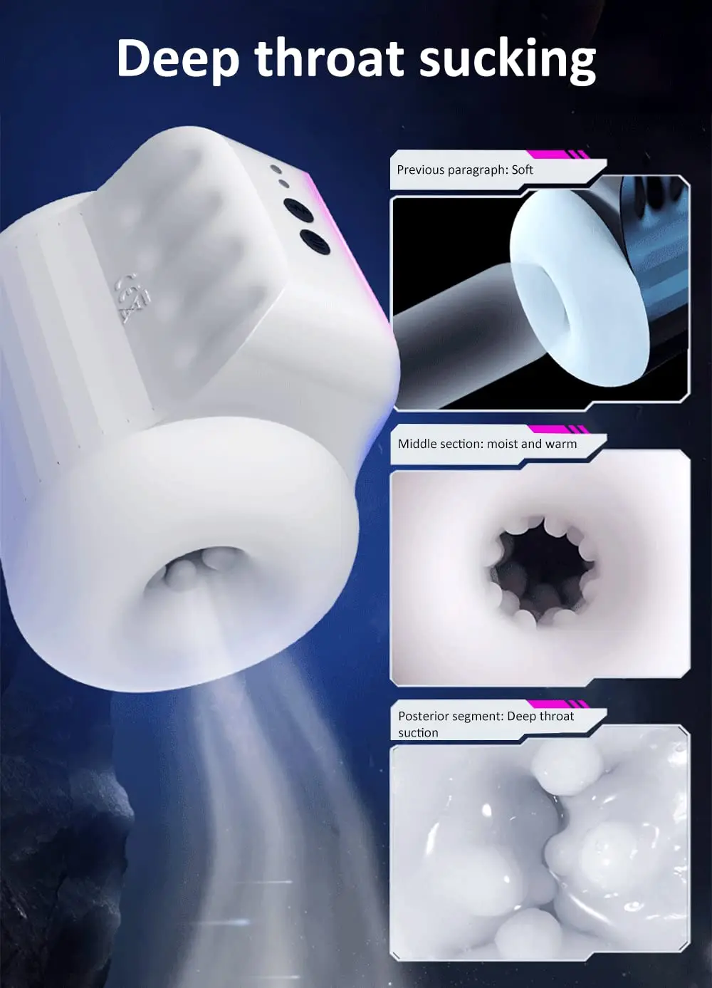 Best Selling 10 Frequency Vibrating 4 Sucking Sex Toy for Man Through Type Aircraft Cup Realistic Male Masturbator