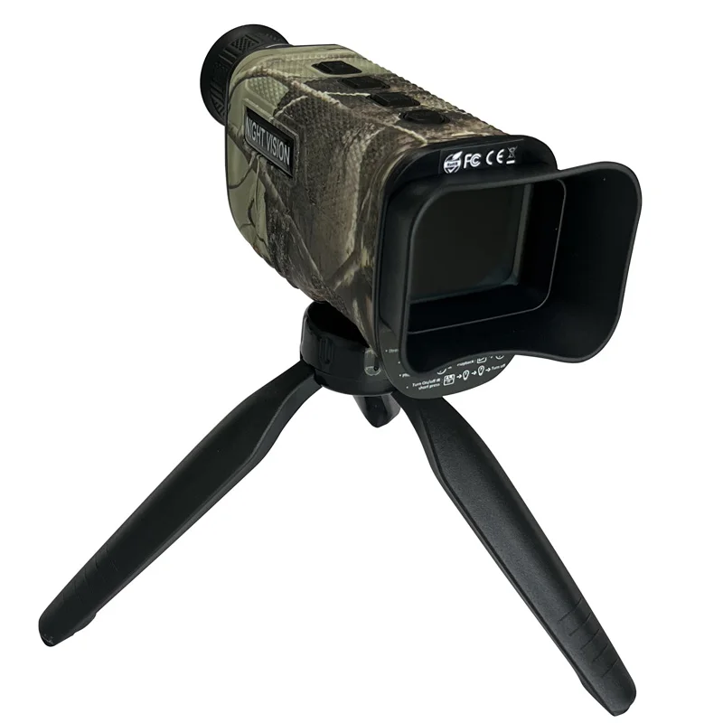 OEM DT19 Night Vision Monocular 2inch Screen 4K Video 8X Digital Zoom Night Vision IR 300m Hunting Night Vision Scope