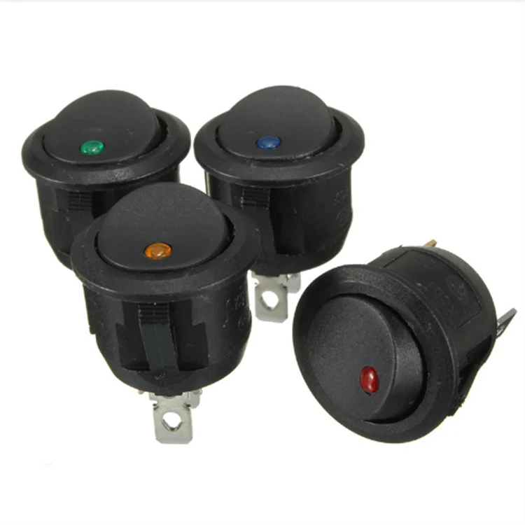 KCD-4 Led-фонарик кнопка включения света кулисный переключатель 3 Pin ВКЛ/ВЫКЛ круглый