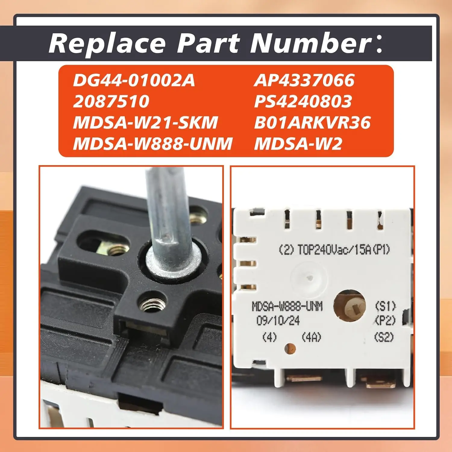 DG44-01002A кухонные основы 02A бесконечный Переключатель Регулятор энергии 2087510 MDSA-W21-SKM MDSA-W888-UNM Замена регулятора