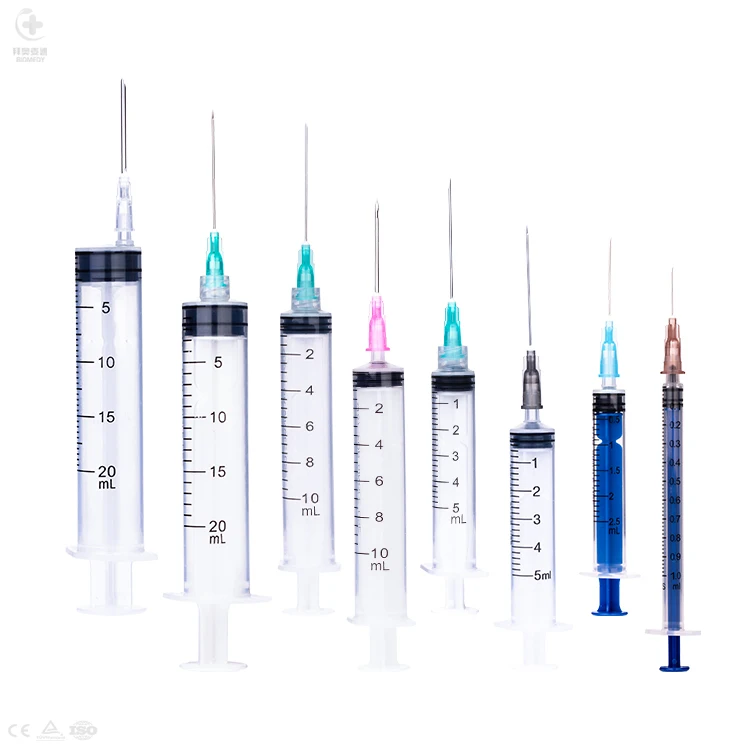 Manufacturer Price 1ml 3ml 5ml 10ml 20ml 60ml Disposable Plastic Luer Lock Syringes With Needle