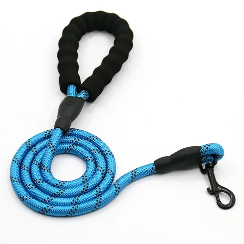 
High quality Eco-Friendly nylon round colorful rope leash lead for pet dog 