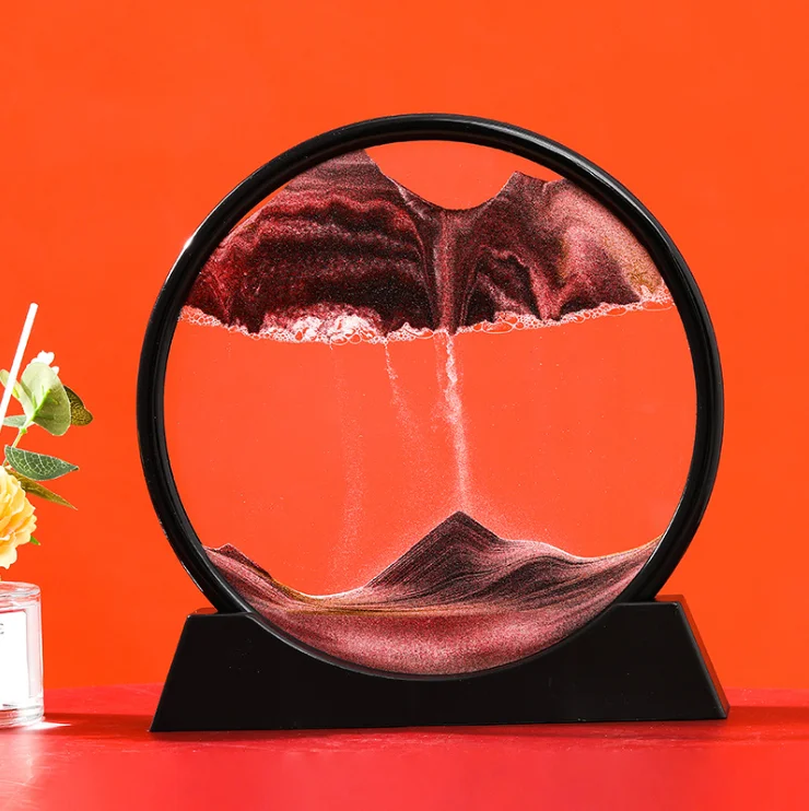hot sale 7 inch Circular silicon frame dynamic image sand art quicksand painting moving sand pictures