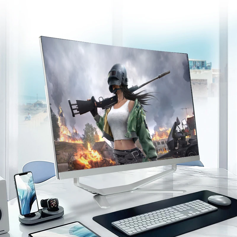
27 inch High Quality Core CPU I3 I5 I7 Curved AIO Gaming PC All In One Desktop Monoblock Game Computer 