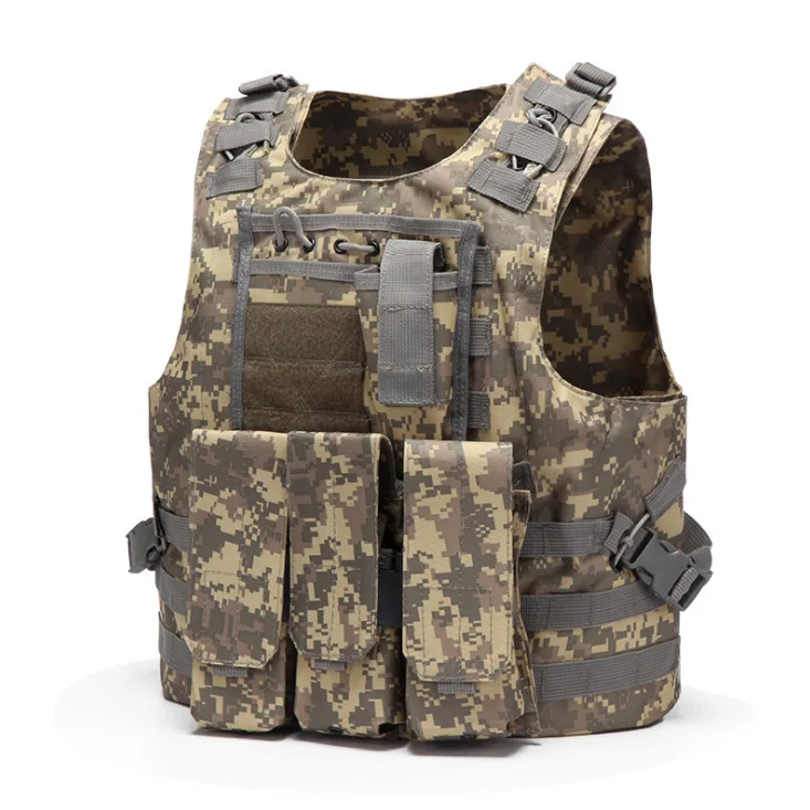 Тактический штурмовой жилет с системой Molle для охоты на открытом воздухе камуфляжная Боевая тарелка альпинизма повседневных туров кемпинга
