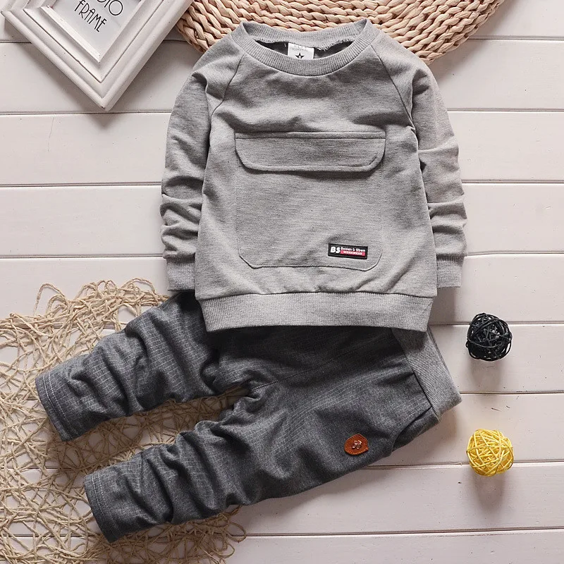 Spring knit cotton infant boy clothes boutique outfits newborn baby clothing sets wholesale baby boy clothes suit