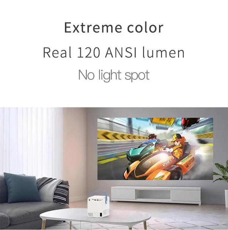 120ANSI lumens LCD smart Q96 E300 video projector android 9.0 manual focus dual wifi hifi speaker home theater projector