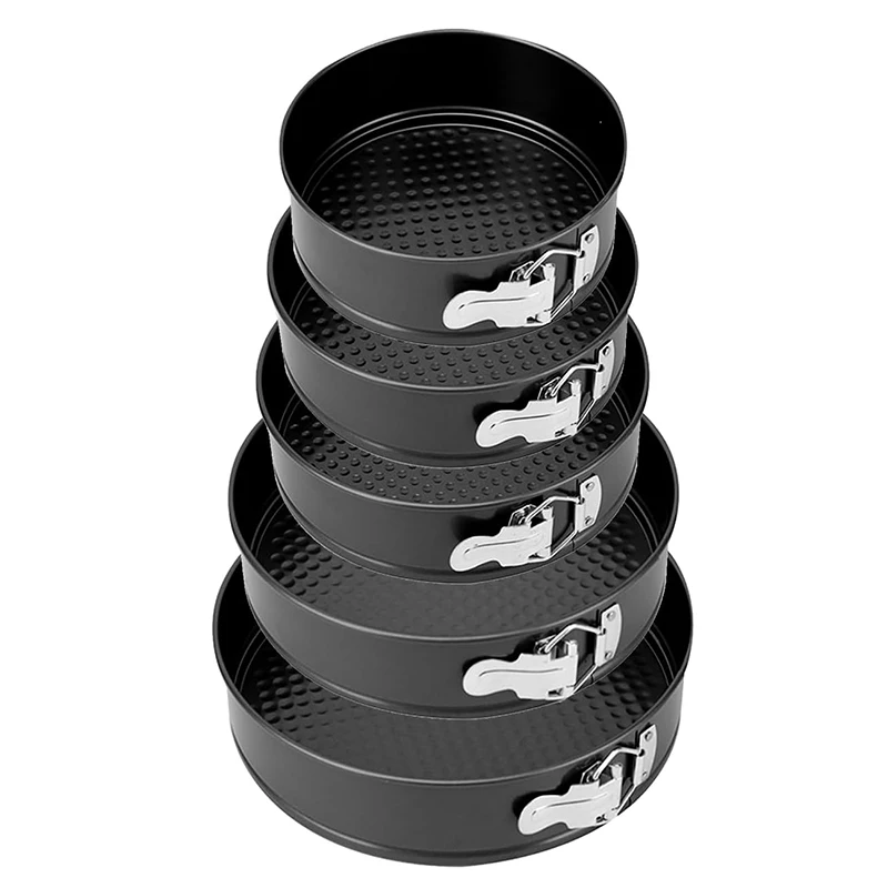 high quality removable bottom round springform pan smooth edge quick release latch  non stick carbon steel baking tray cake mold