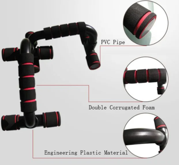 
Hot Sale Sports Goods H-type Steel Slip-Resistant Push Up Bar Home Fitness Equipment 