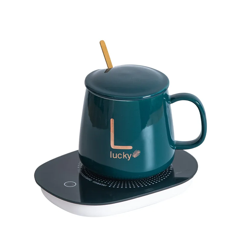 Promotional Gifts Mugs Constant Temperature Heating Coffee Cups Usb Heating Constant 55 Degree Wireless Charger Ceramic Mugs
