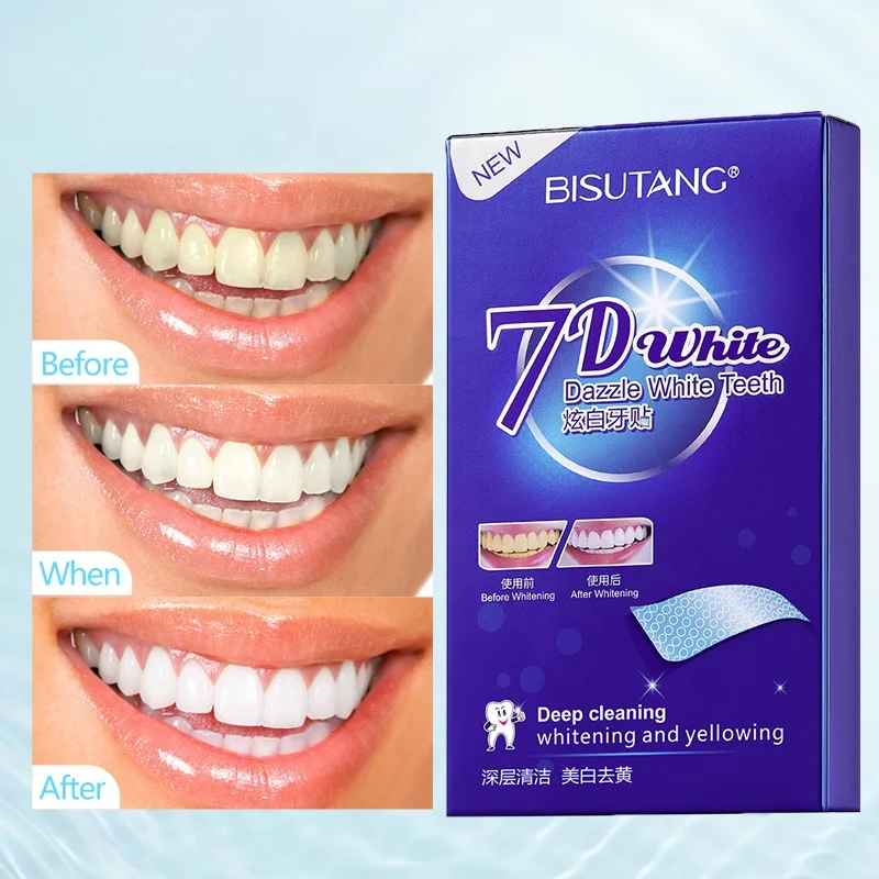 Private Label Professional White Teeth Deep Cleaning Advanced 7d White Dazzle Teeth Whitening Strips