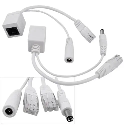 white ethernet cable poe splitter 5v micro usb for POE switch