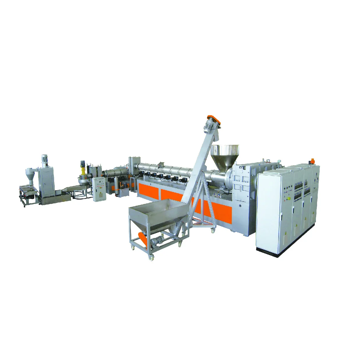
JWELL two stage single screw PP PE PS ABS PC recycled plastic mother and son pelletizing machine  (1600160735839)