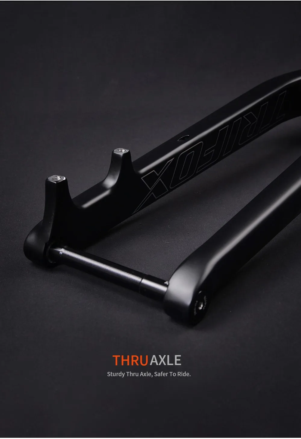 TRIFOX Light Weight 29er MTB Bicycle Rigid Fork Black Matte Tapered Full T800 Carbon Fiber Front Bike Fork with Disc Brake