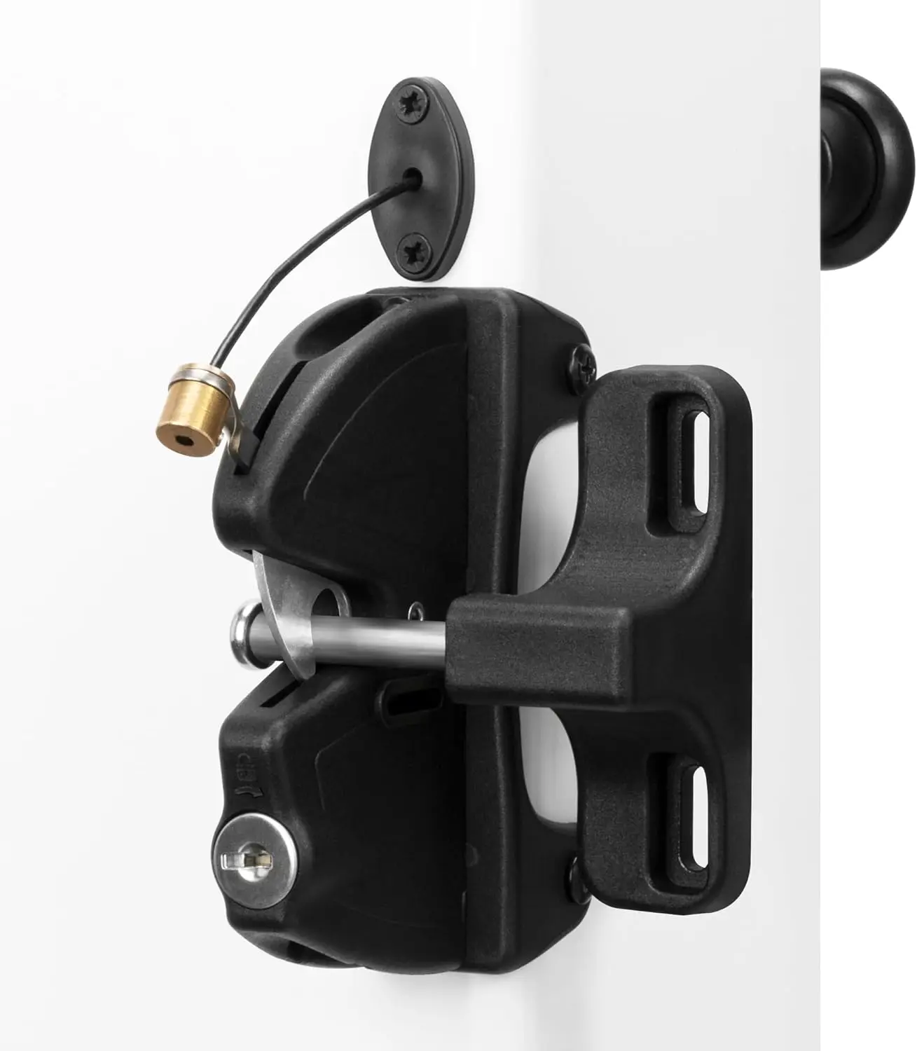 Modern Design 2-Way Safety Gravity Gate Fence Lock Key Lockable with Spring Loaded Pull Cable for Outdoor Gates