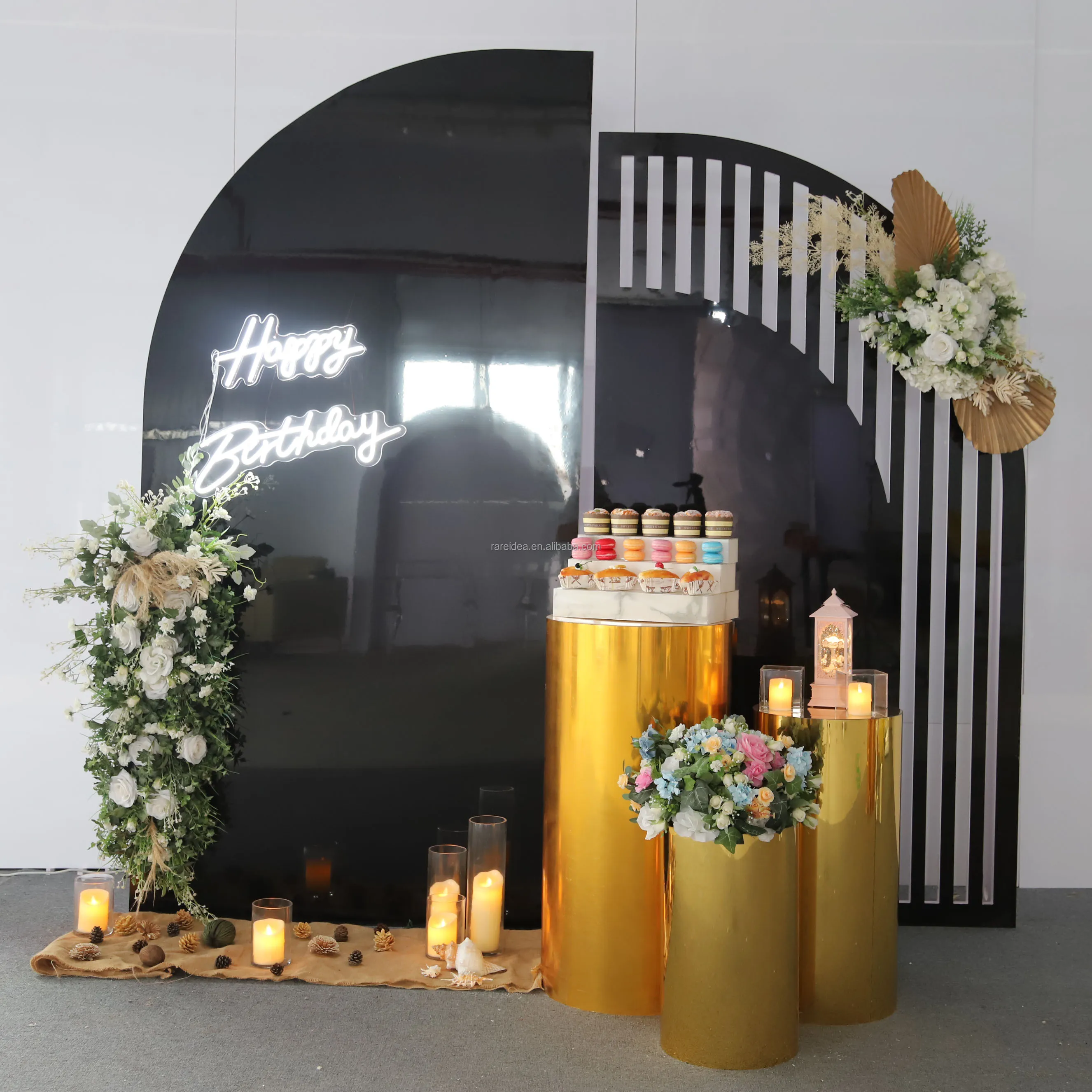 Black New Party Panels Backdrops Bridal Wedding Birthday Party Props New Decor Backdrop