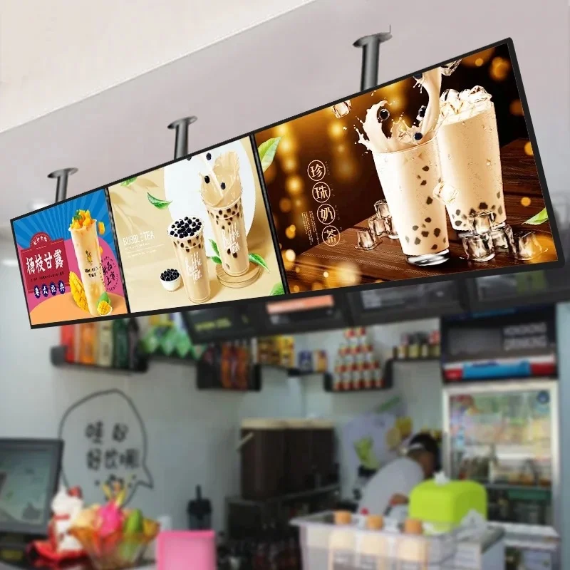 Indoor Horizontal & Vertical screen  Menu board digital screen kiosk Indoor Ceiling Wall hanging LCD Wall-mounted Digital Poster