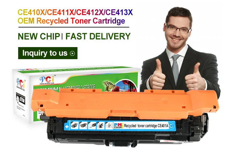 PCI brand High Quality Compatible Color Ink and Toner Cartridge CE400A CE400 CE400X for HP Laserjet 500 M551DN M551XH