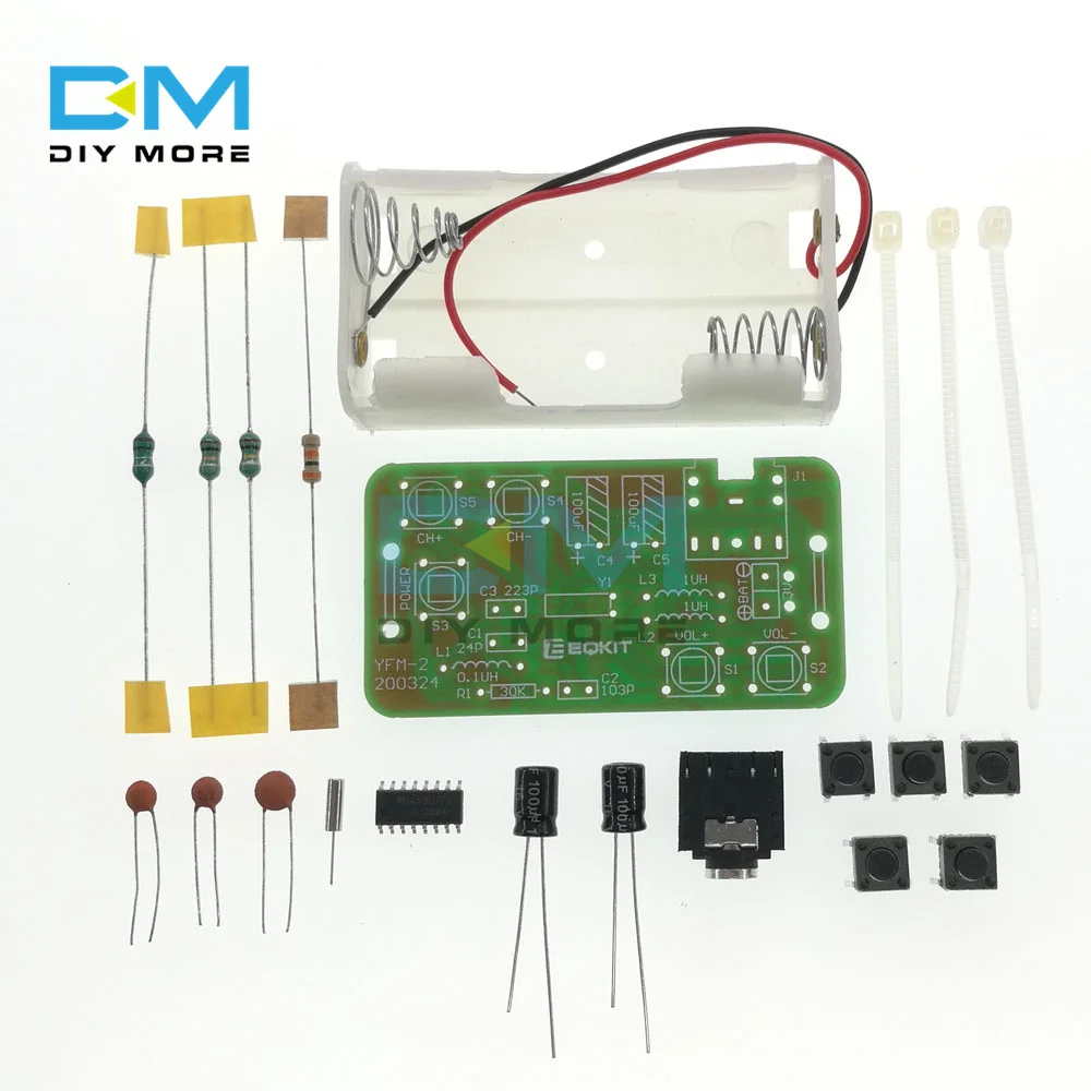 DIY Kit FM Stereo Radio Receiver Module Adjustable 76-108MHz Wireless Receiver DIY Electronic Production Training Welding Skills