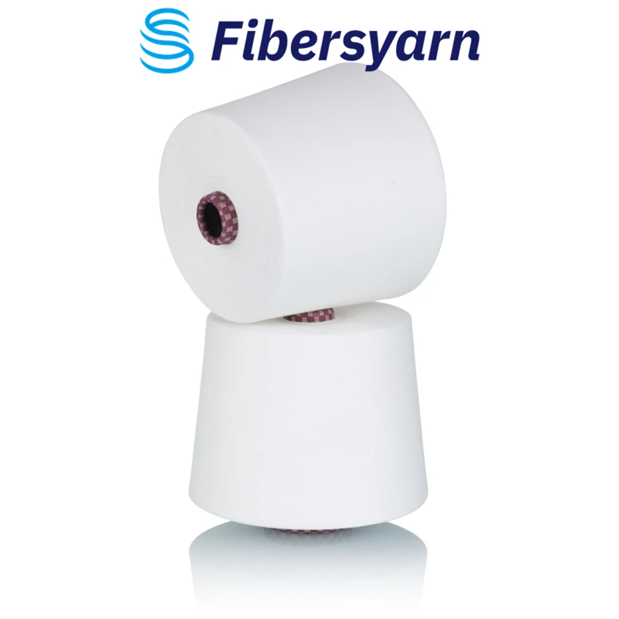 FIBERSYARN 30S кольцевая пряжа из белого 80% полиэстера 20% хлопчатобумажная производитель штапельного волокна для вязания ткани одежды